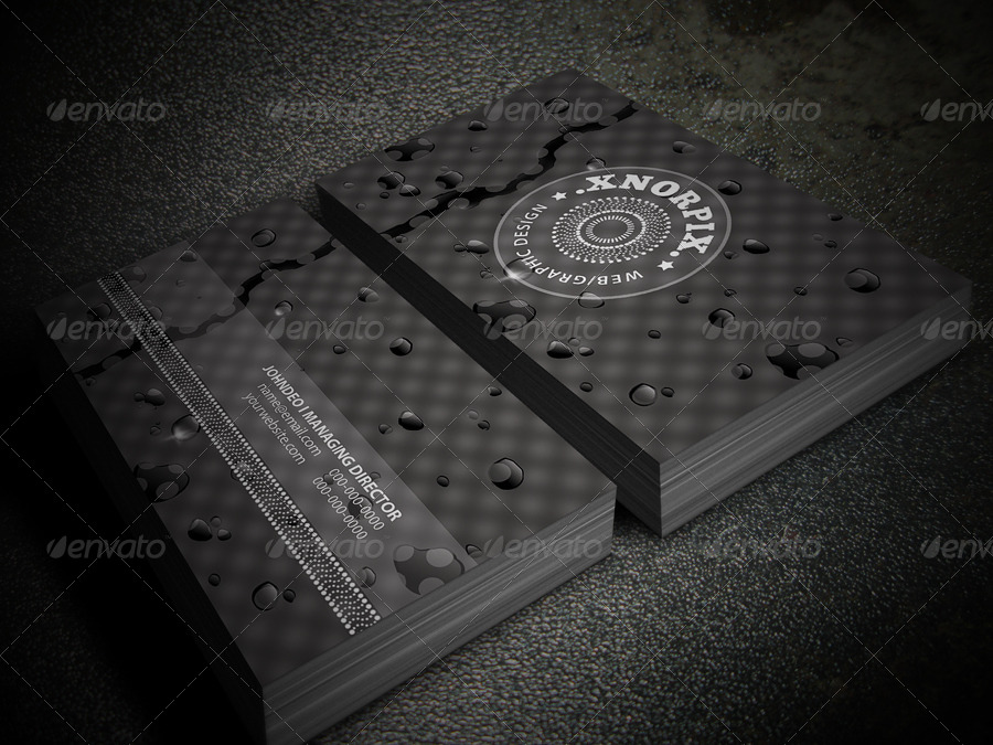 Water Drop Business Card by axnorpix GraphicRiver